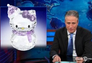 Jon Stewart and Hello Kitty Crystal Snowman